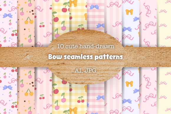 10 Bow Seamless Patterns for Creative Projects