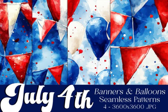 4th of July Banners Balloons Patterns: A Creative Resource for Celebrating Independence Day