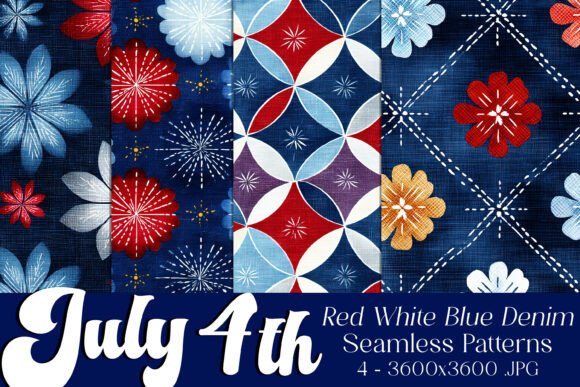 July 4th Denim Geometric Patterns: A Unique Collection for Creative Projects