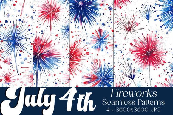 July 4th Fireworks Seamless Patterns S4