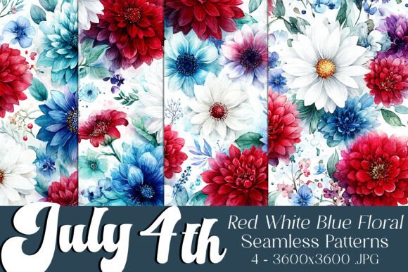 July 4th Floral Seamless Patterns: A Creative Designer’s Guide to Pattern 7