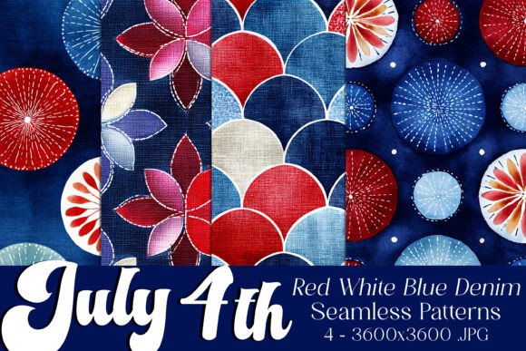 July 4th Seamless Geometric Patterns 3