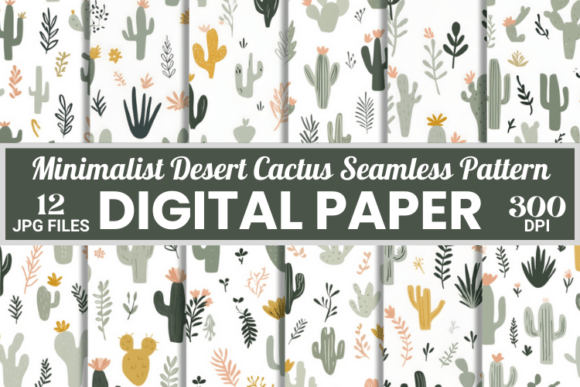 Minimalist Desert Boho Cactus Patterns