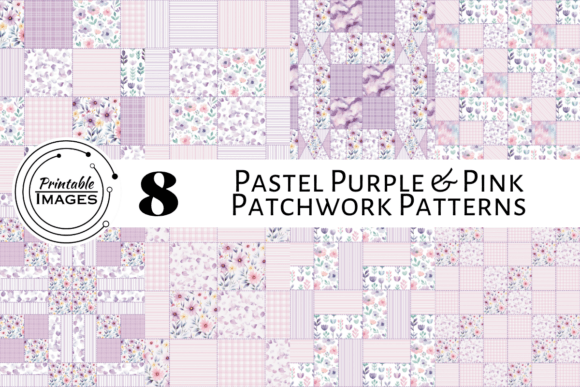 Pastel Purple Pink Patchwork Patterns for Modern Creative Projects