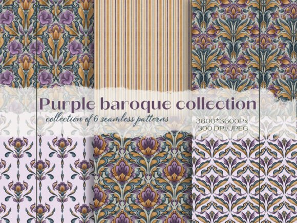 Purple Baroque Collection Patterns