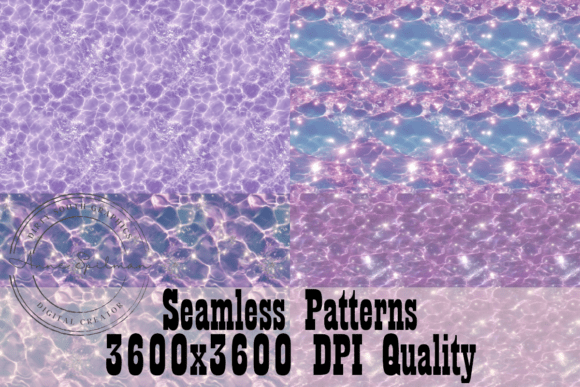 Purple Pool Water Seamless Patterns for Graphic Design and Creative Projects