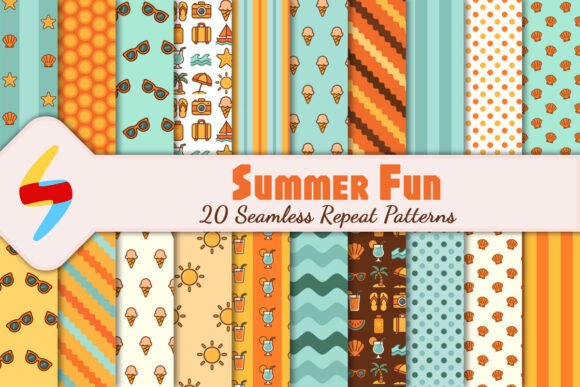 Retro Summer Seamless Patterns for Vibrant Design Projects