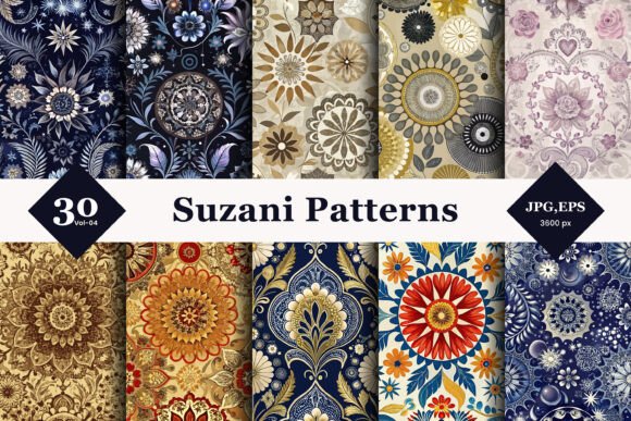 Suzani Style Seamless Patterns 04: Timeless Elegance for Modern Design