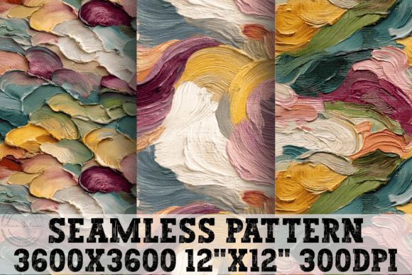 Thick Brush Strokes Seamless Patterns for Instant Design Use