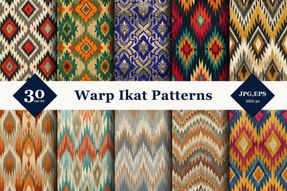 Warp Ikat Patterns for Modern Design Projects