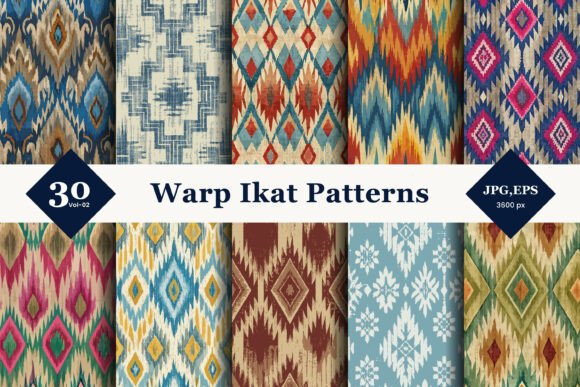Warp Ikat Seamless Patterns 02: A Modern Twist on an Ancient Art