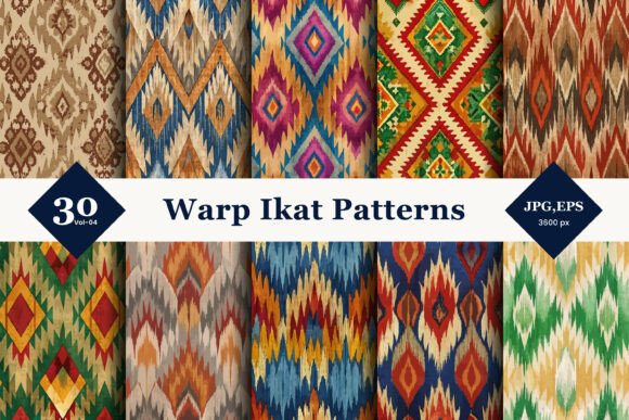 Warp Ikat Seamless Patterns 04: A Modern Tribute to Ancient Weaving