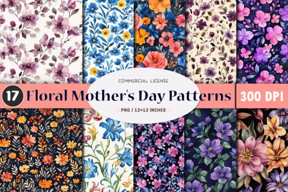 Watercolor Floral Mother’s Day Patterns