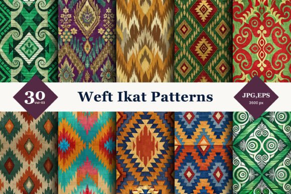 Weft Ikat Seamless Patterns 03: A Modern Design Staple