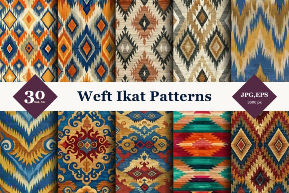 Weft Ikat Seamless Patterns 04: A Celebration of Color and Cultural Heritage