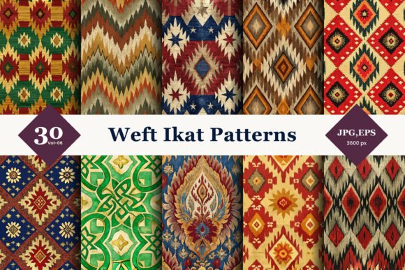 Weft Ikat Seamless Patterns 06: A Modern Twist on Timeless Textile Art