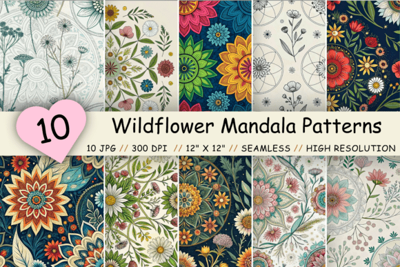 Wildflower Mandala Patterns – Seamless